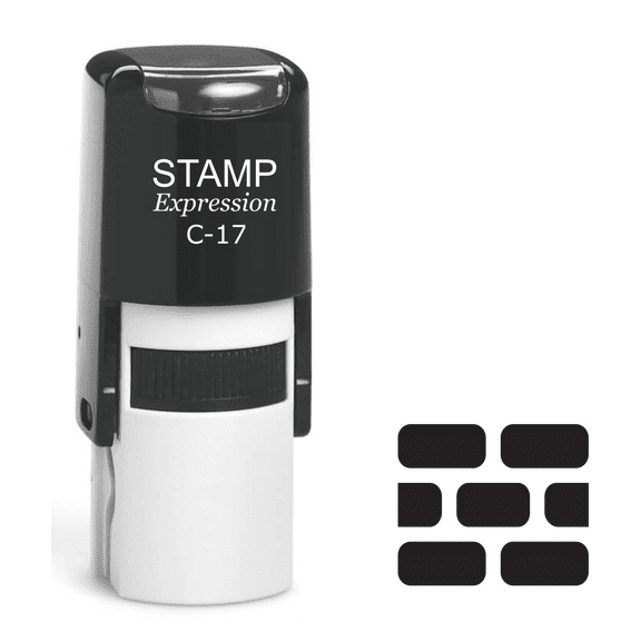 stampexpression - Brick Wall Self Inking Rubber Stamp - Black Ink (A-61324)