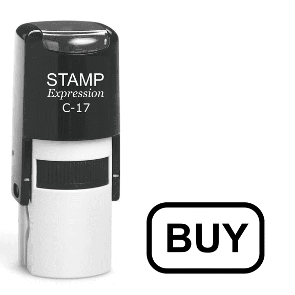 stampexpression - Buy Button Self Inking Rubber Stamp - Black Ink (A-61701)