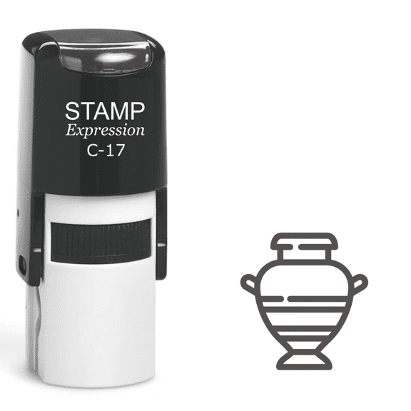 stampexpression - Clay Jar Self Inking Rubber Stamp - Black Ink (A-61195)