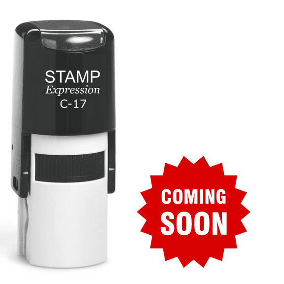 stampexpression - Coming Soon Self Inking Rubber Stamp - Red Ink (A-62668)