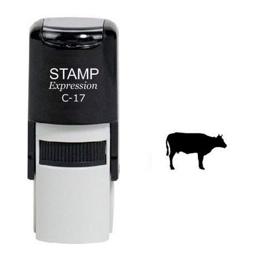 stampexpression - Cow Self Inking Rubber Stamp - Black Ink (W-6425)