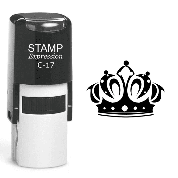 stampexpression - Crown Self Inking Rubber Stamp - Black Ink (A-61021)