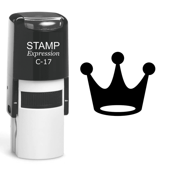 stampexpression - Crown Self Inking Rubber Stamp - Black Ink (A-61043)