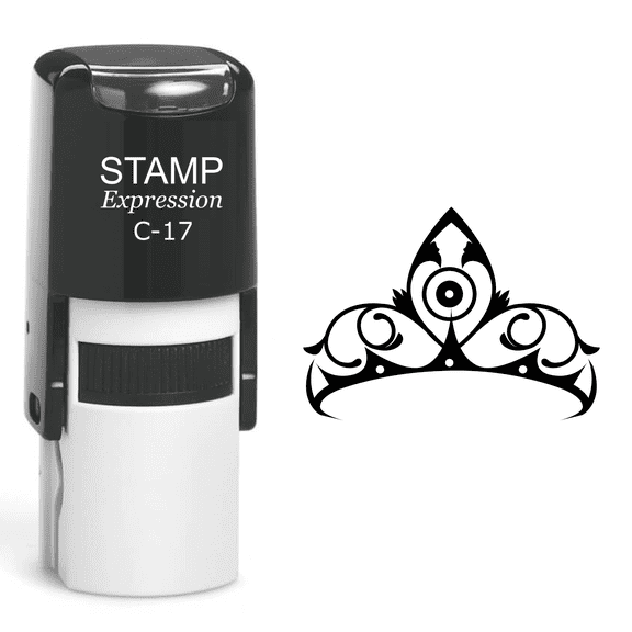 stampexpression - Crown Self Inking Rubber Stamp - Black Ink (A-61048)