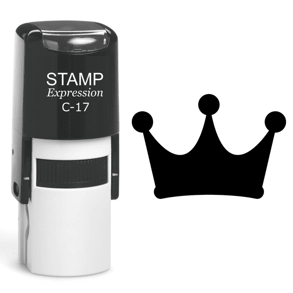 stampexpression - Crown Self Inking Rubber Stamp - Black Ink (A-61056)