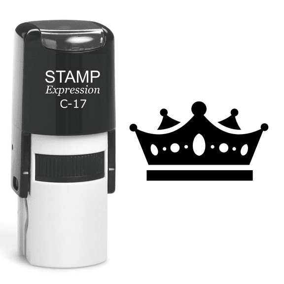 stampexpression - Crown Self Inking Rubber Stamp - Black Ink (A-61067)