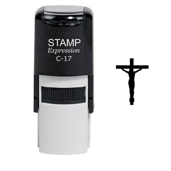 stampexpression - Crucifix Self Inking Rubber Stamp - Black Ink (W-6145)