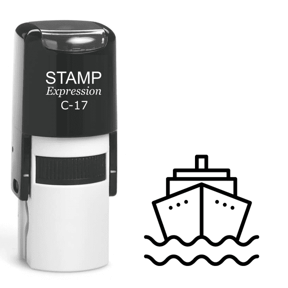 stampexpression - Cruise Ship Self Inking Rubber Stamp - Black Ink (A-62248)