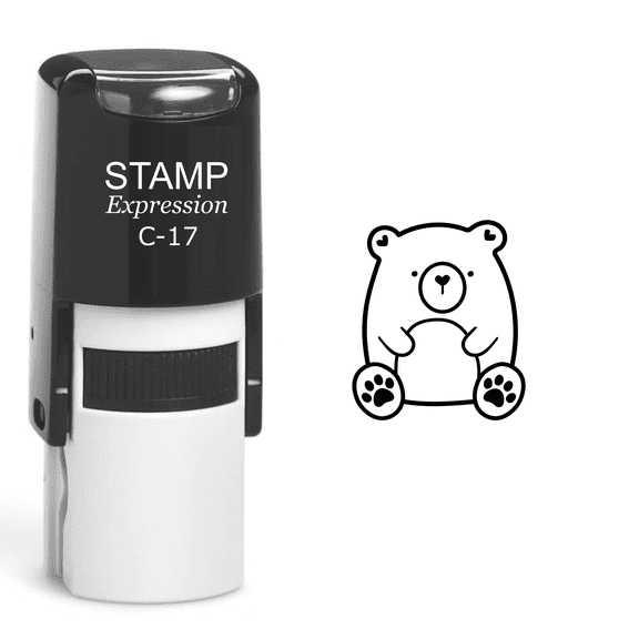 stampexpression - Cute Baby Bear Self Inking Rubber Stamp - Black Ink (A-60087)