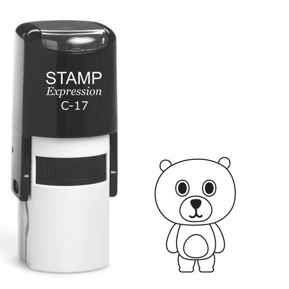 stampexpression - Cute Bear Self Inking Rubber Stamp - Black Ink (A-61593)