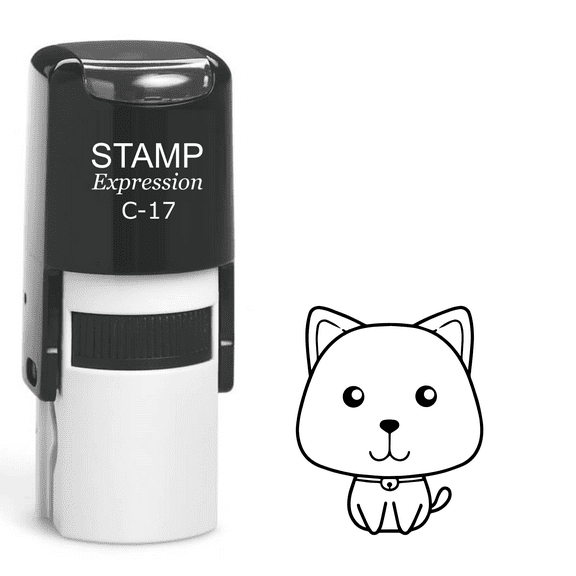 stampexpression - Cute Cat Self Inking Rubber Stamp - Black Ink (A-61504)