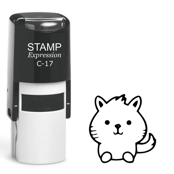 stampexpression - Cute Cat Self Inking Rubber Stamp - Black Ink (A-61751)