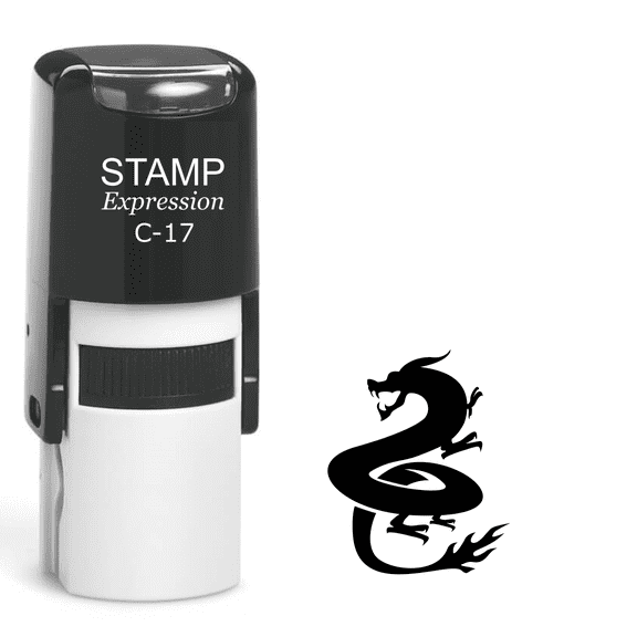 stampexpression - Dragon Self Inking Rubber Stamp - Black Ink (A-61633)