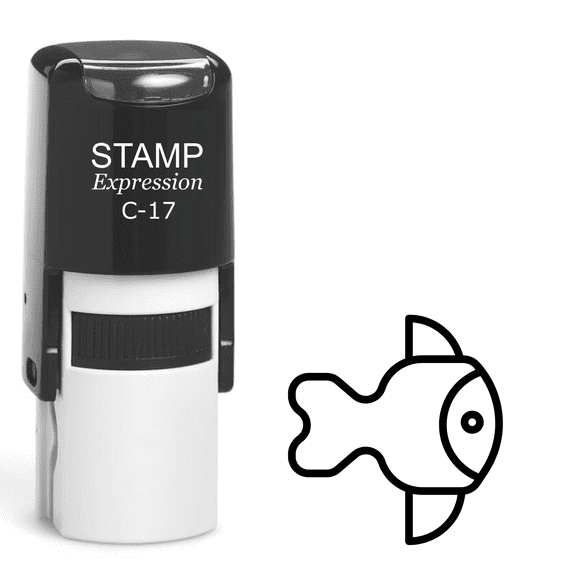 stampexpression - Fish Self Inking Rubber Stamp - Black Ink (A-61558)