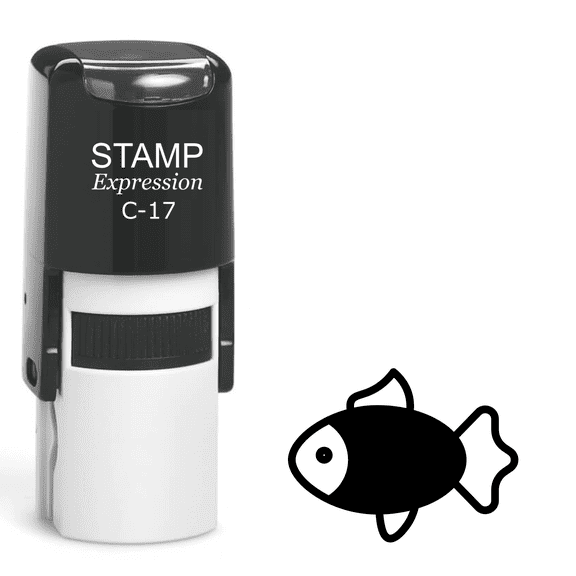 stampexpression - Fish Self Inking Rubber Stamp - Black Ink (A-61560)