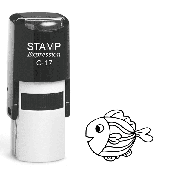stampexpression - Fish Self Inking Rubber Stamp - Black Ink (A-61611)