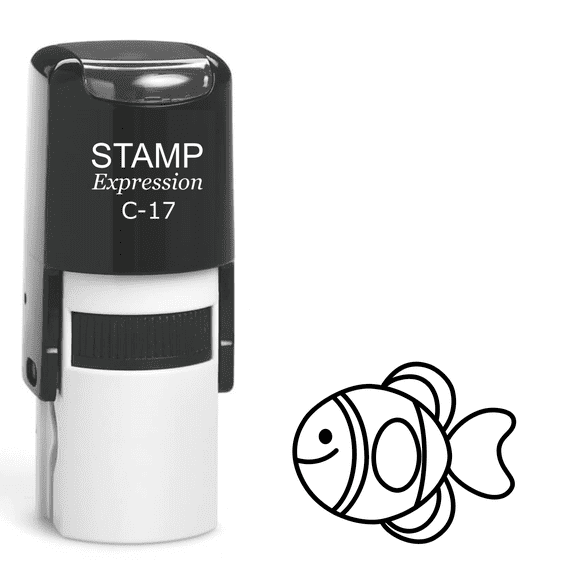 stampexpression - Fish Self Inking Rubber Stamp - Black Ink (A-62206)