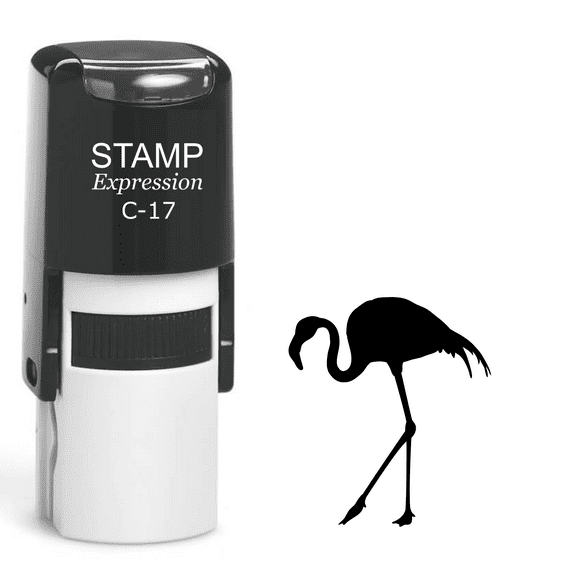 stampexpression - Flamingo Self Inking Rubber Stamp - Black Ink (A-61470)