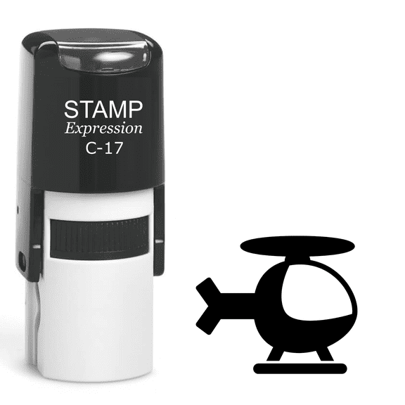 stampexpression - Helicopter Self Inking Rubber Stamp - Black Ink (A-61993)