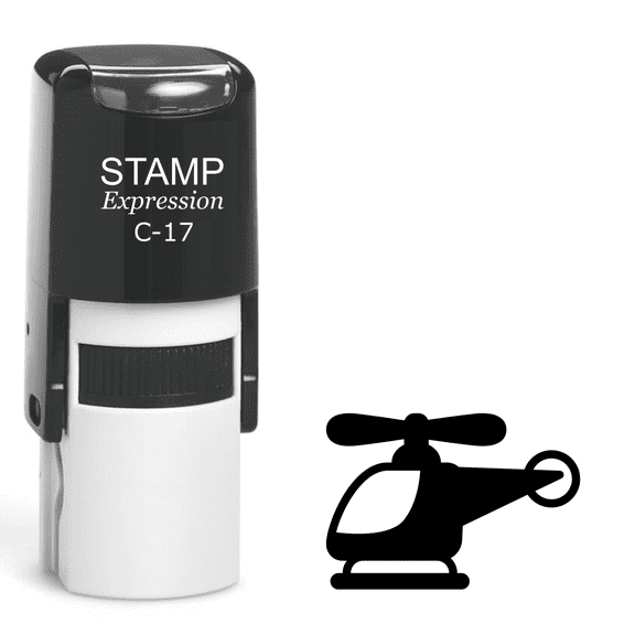 stampexpression - Helicopter Self Inking Rubber Stamp - Black Ink (A-61994)