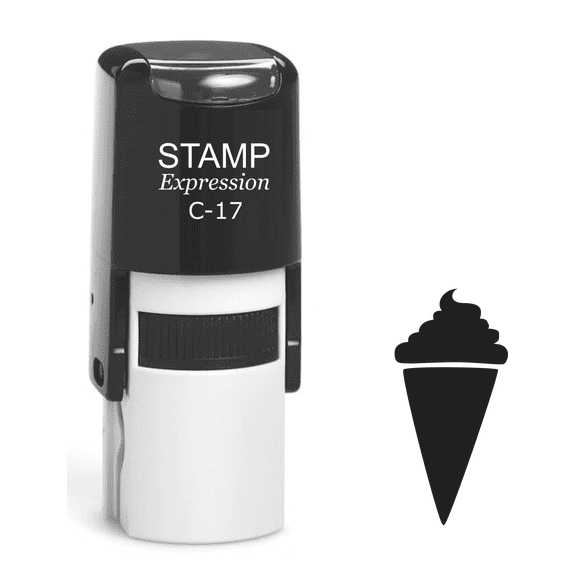 stampexpression - Ice cream Icon Self Inking Rubber Stamp - Black Ink (A-61361)