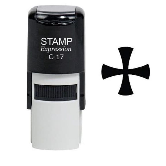 stampexpression - Knights Templar Cross Self Inking Rubber Stamp - Black Ink (W-6655)