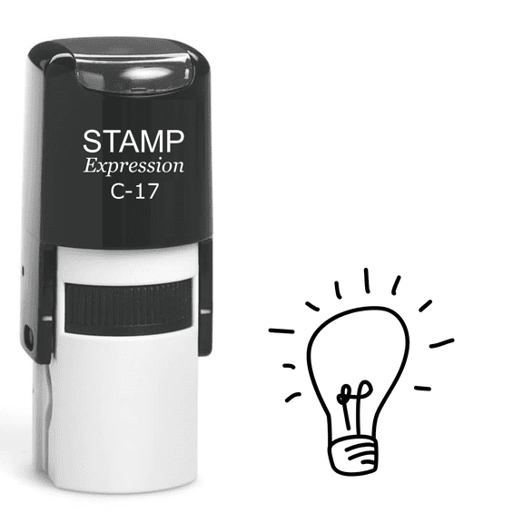 stampexpression - Light Bulb Self Inking Rubber Stamp - Black Ink (A-62167)