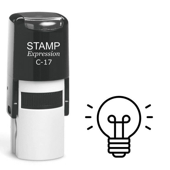 stampexpression - Lightbulb Self Inking Rubber Stamp - Black Ink (A-62255)