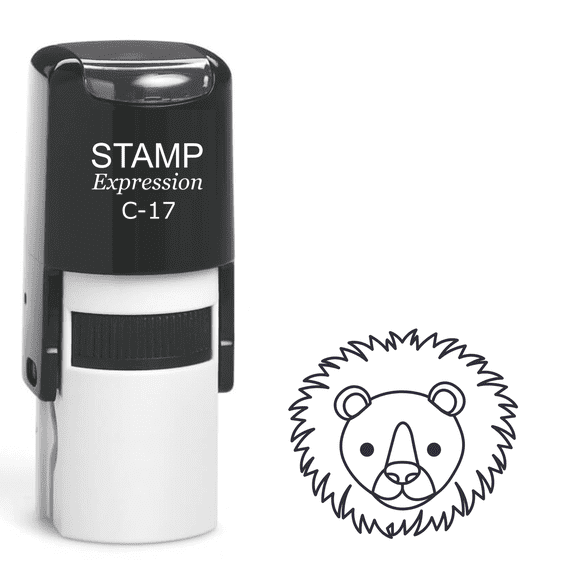 stampexpression - Lion Head Self Inking Rubber Stamp - Black Ink (A-61979)