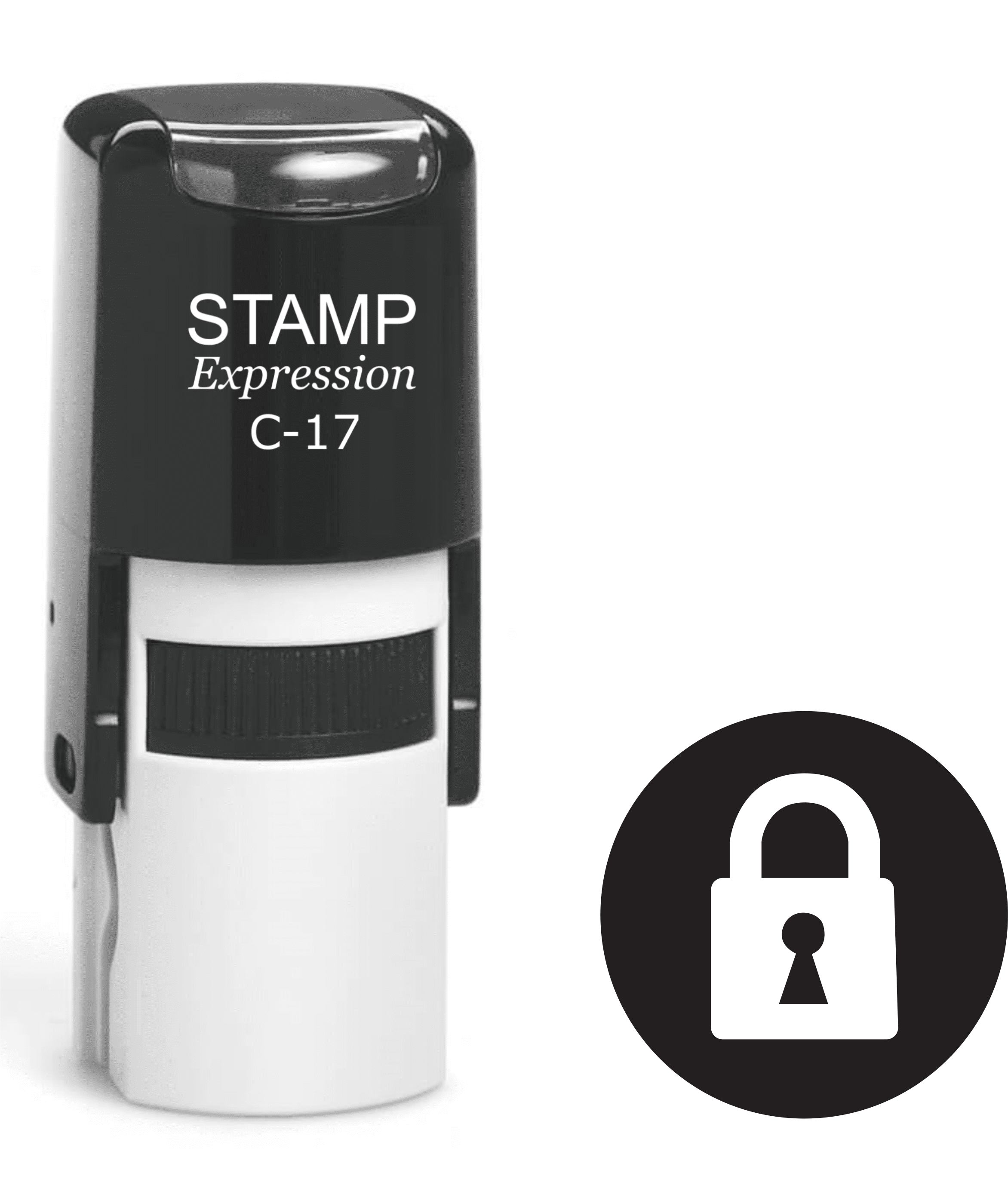 Simple Lock Stamp stampexpression - Lock Self Inking Rubber Stamp - Black Ink (A-61385 ...