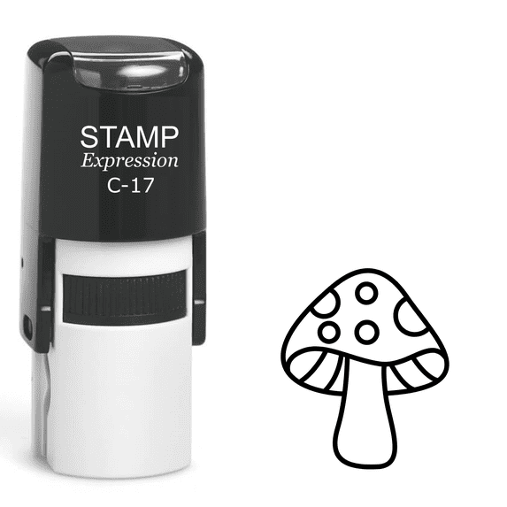 stampexpression - Mushroom Self Inking Rubber Stamp - Black Ink (A-62130)