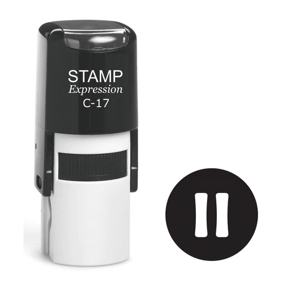 stampexpression - Pause Icon Self Inking Rubber Stamp - Black Ink (A-61310)