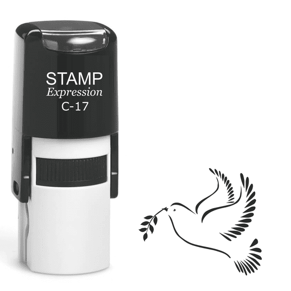 stampexpression - Peace Dove Self Inking Rubber Stamp - Black Ink (A-62089)