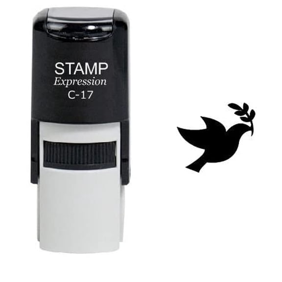 stampexpression - Peace Dove Self Inking Rubber Stamp - Black Ink (W-6113)