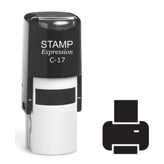stampexpression - Printer Icon Self Inking Rubber Stamp - Black Ink (A-61327)