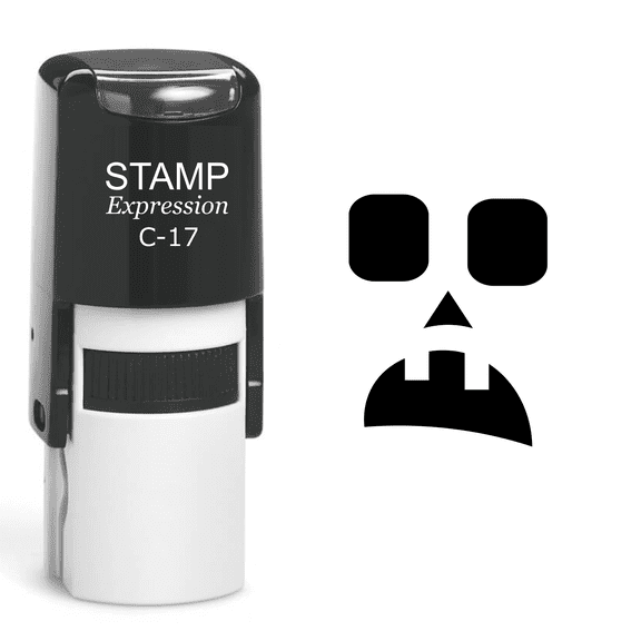 stampexpression - Pumpkin Faces Halloween Self Inking Rubber Stamp - Black Ink (A-60646)
