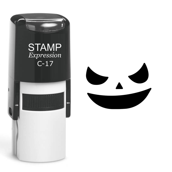 stampexpression - Pumpkin Faces Halloween Self Inking Rubber Stamp - Black Ink (A-60672)