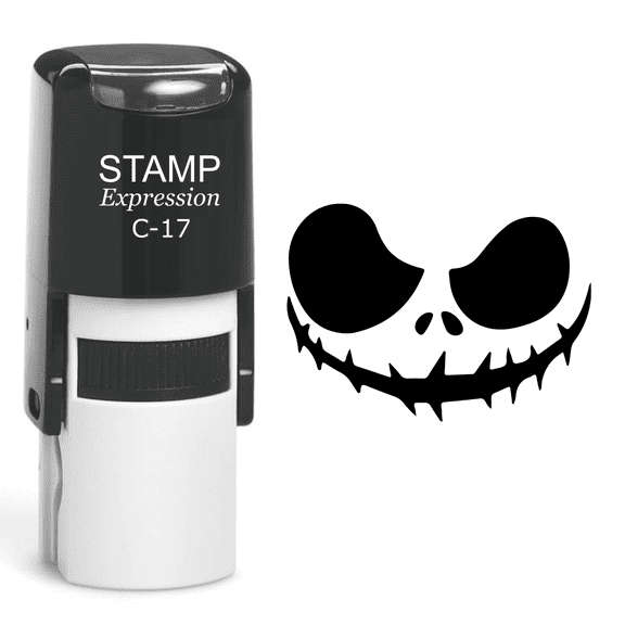 stampexpression - Pumpkin Faces Halloween Self Inking Rubber Stamp - Black Ink (A-60726)