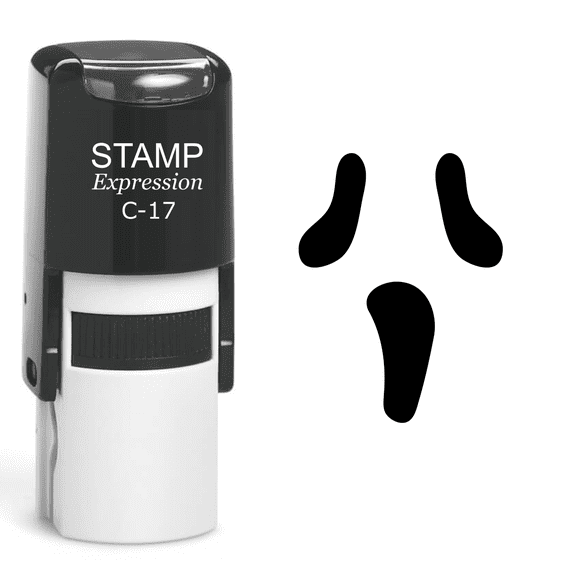 stampexpression - Pumpkin Faces Halloween Self Inking Rubber Stamp - Black Ink (A-60810)