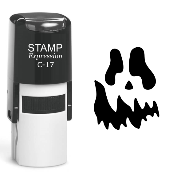 stampexpression - Pumpkin Faces Halloween Self Inking Rubber Stamp - Black Ink (A-60829)