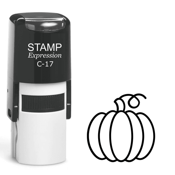stampexpression - Pumpkin Self Inking Rubber Stamp - Black Ink (A-61586)