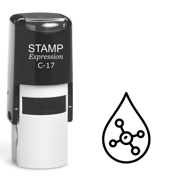 stampexpression - Rain Drop Molecules Self Inking Rubber Stamp - Black Ink (A-61473)
