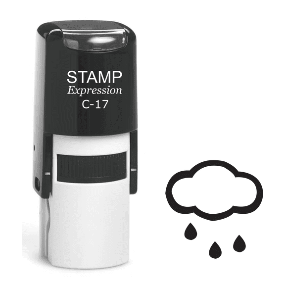 stampexpression - Raining Cloud Self Inking Rubber Stamp - Black Ink (A-61437)