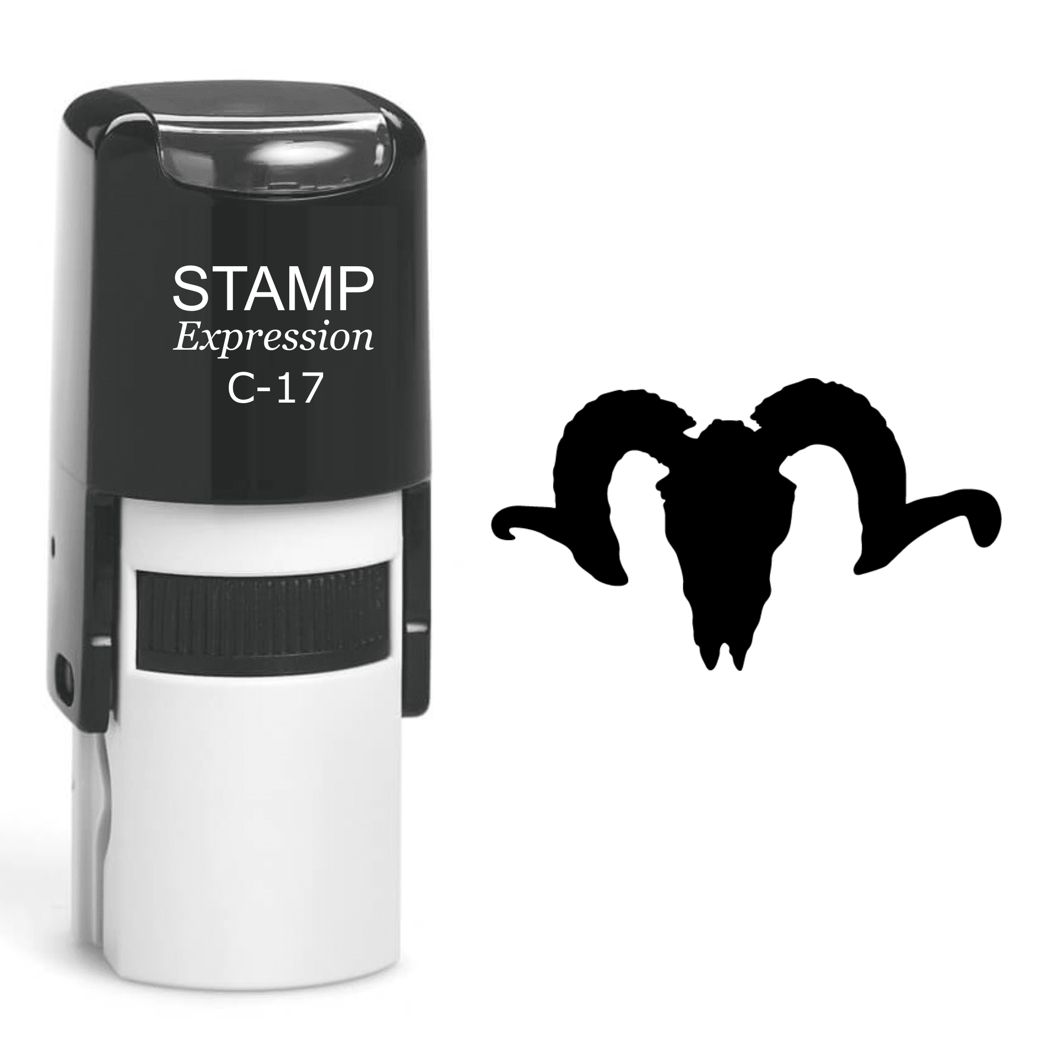stampexpression - Ram Skull Self Inking Rubber Stamp - Black Ink (A ...