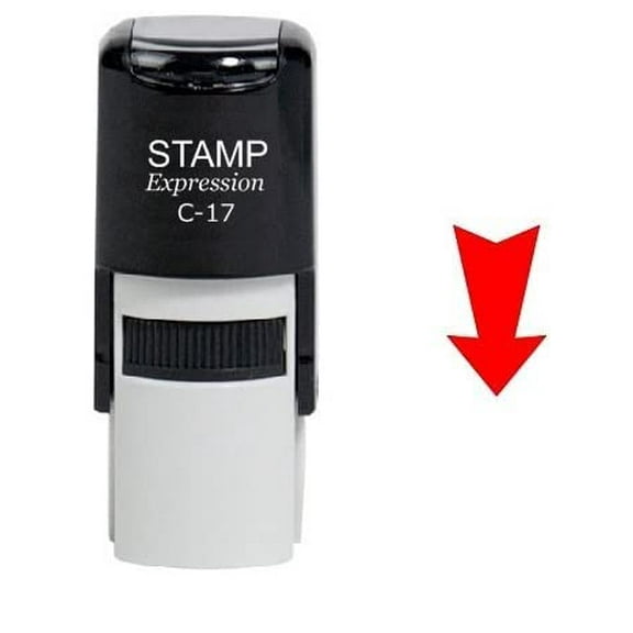 stampexpression - Red Downward Arrow Self Inking Rubber Stamp - Red Ink (W-6248)