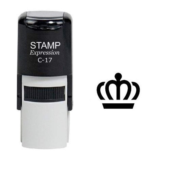 stampexpression - Regal Crown Self Inking Rubber Stamp - Black Ink (W-6332)
