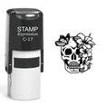 thumbnail image 1 of stampexpression - Skull And Flowers Self Inking Rubber Stamp - Black Ink (A-60491), 1 of 4