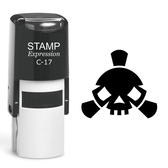 stampexpression - Skull Self Inking Rubber Stamp - Black Ink (A-60405)