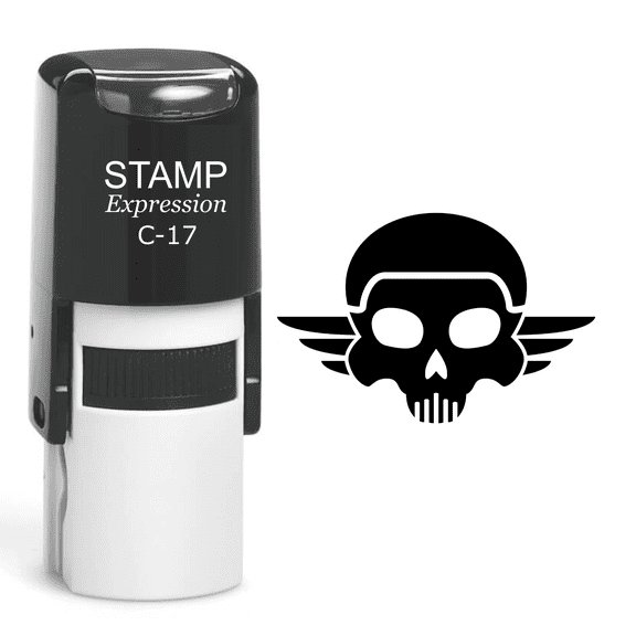 stampexpression - Skull Self Inking Rubber Stamp - Black Ink (A-60411)