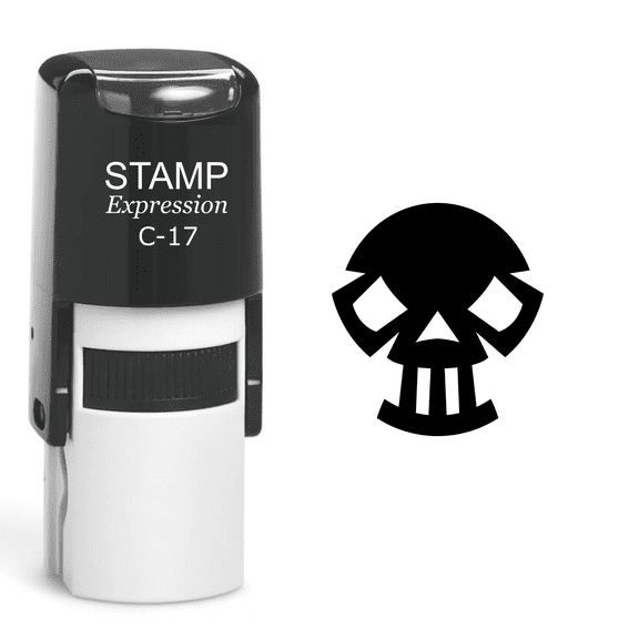 stampexpression - Skull Self Inking Rubber Stamp - Black Ink (A-60414)